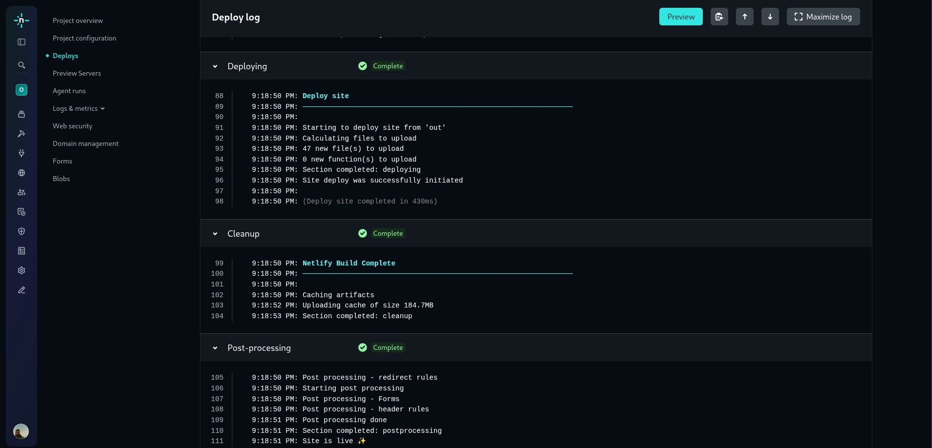 Build e Deploy via Netlify