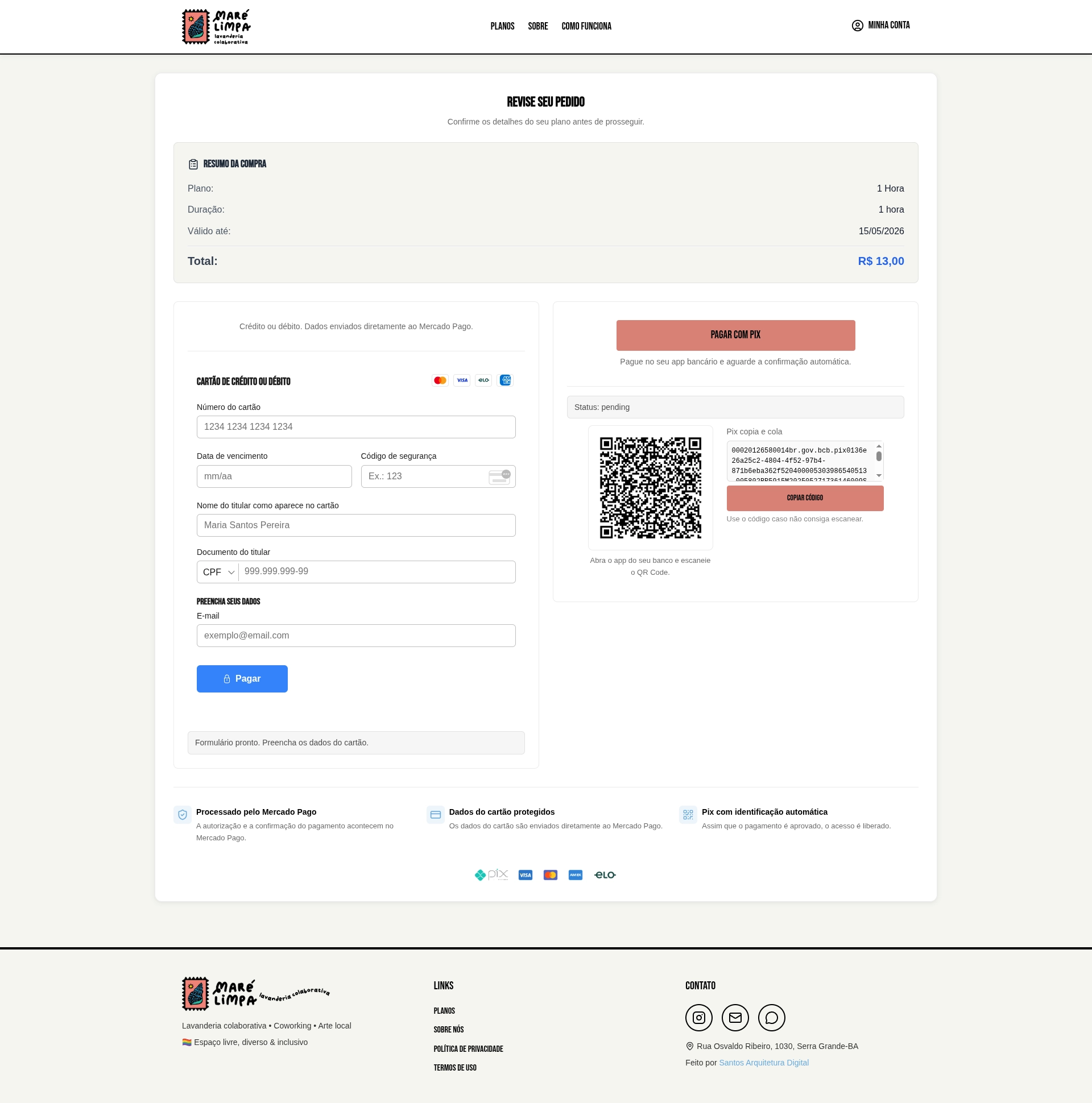 Pagamento seguro via Merado Pago